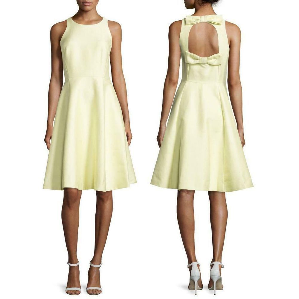 NWT Kate Spade Yellow Double Bow Back Dress 6